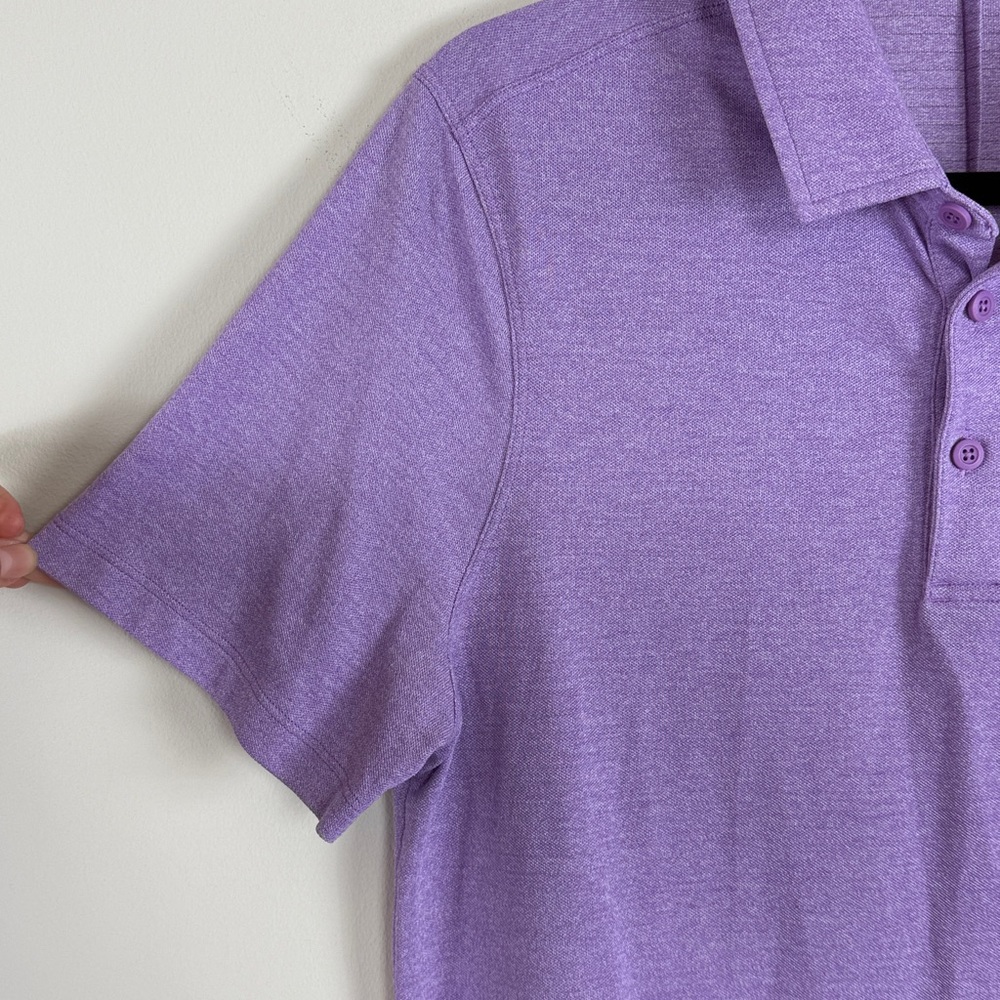 Lululemon Men’s Evolution Short Sleeve Polo Shirt in Heather Purple Size Medium - Picture 3 of 5